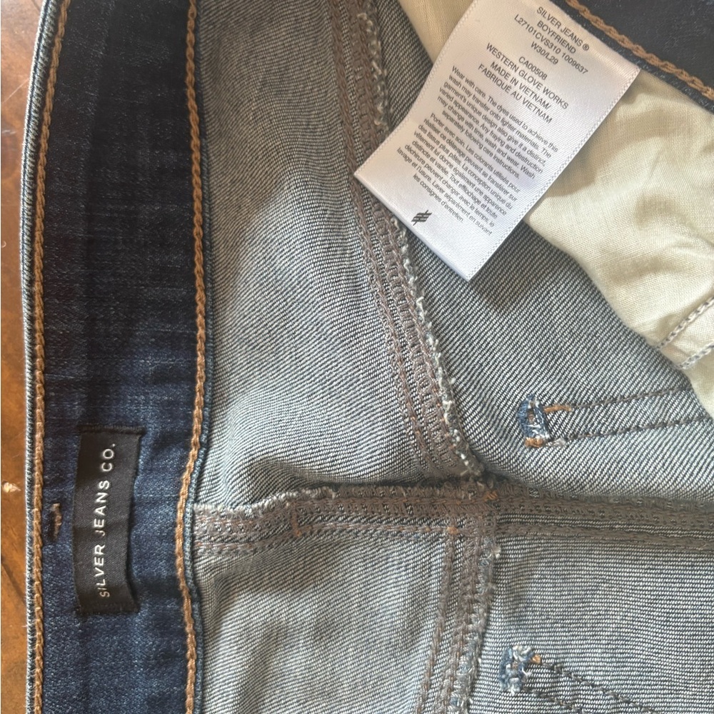 Silver Jeans Women's Boyfriend Jeans - Dark Blue Wash - Picture 9 of 11